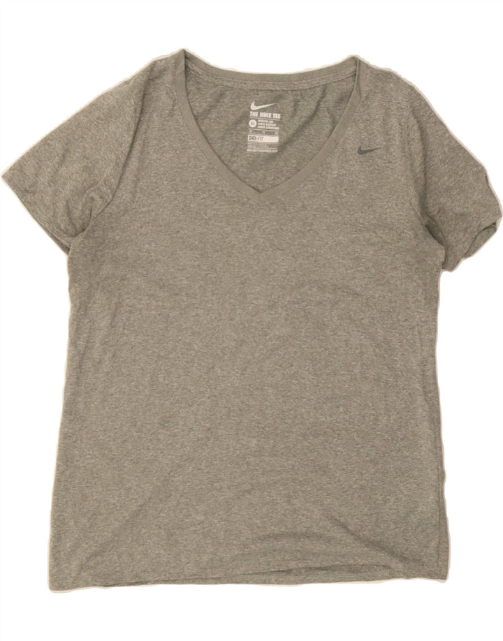 NIKE Womens Dri Fit T-Shirt Top UK 18 XL Grey Polyester Vintage Nike and Second-Hand Nike from Messina Hembry 