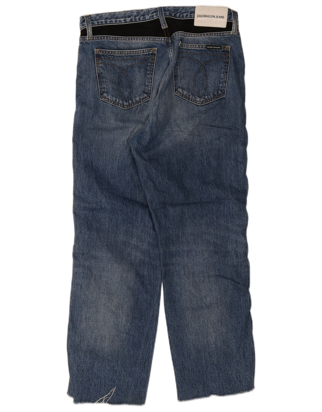 Calvin Klein Dame Straight Jeans W30 L26 Blå Bomuld