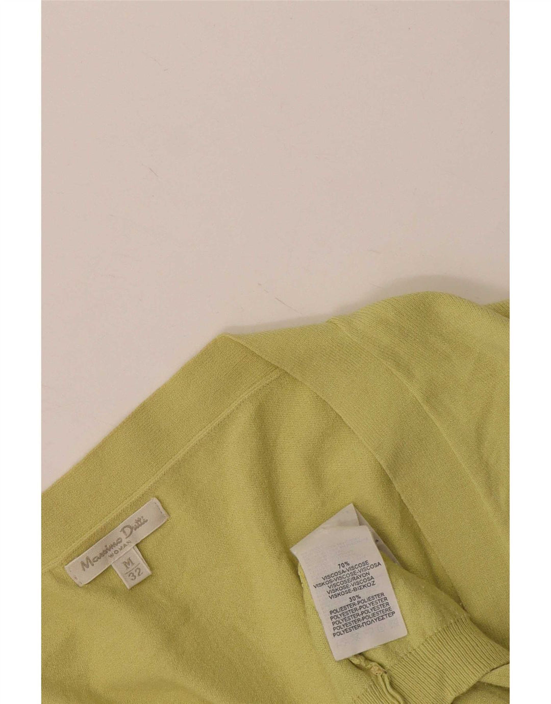 Massimo Dutti Dame Cardigan Sweater UK 12 Medium Yellow Viscose