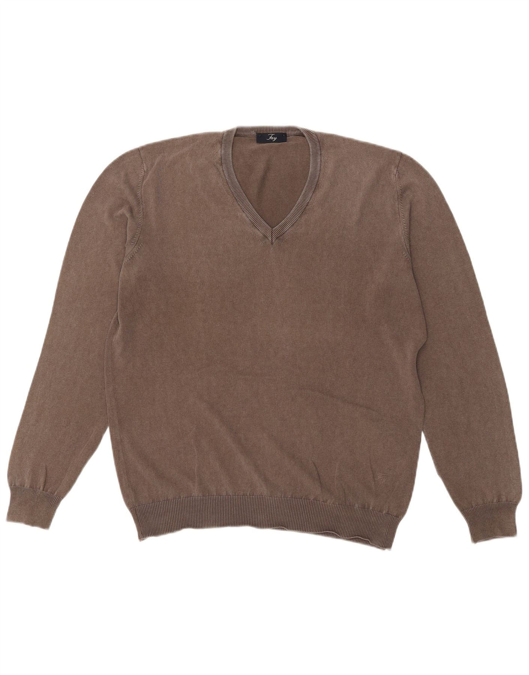 Fay Herre V-hals sweater IT 50 Medium Grå Bomuld
