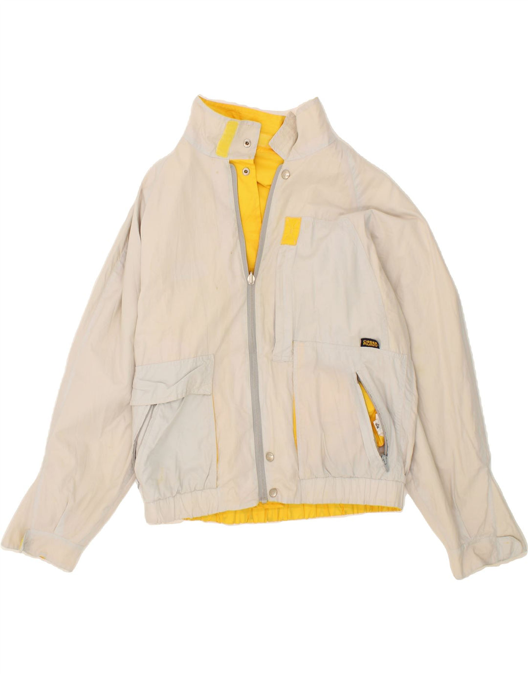 CIESSE PIUMINI Mens Hooded Reversible Jacket IT 46 Small Yellow Vintage Ciesse Piumini and Second-Hand Ciesse Piumini from Messina Hembry 