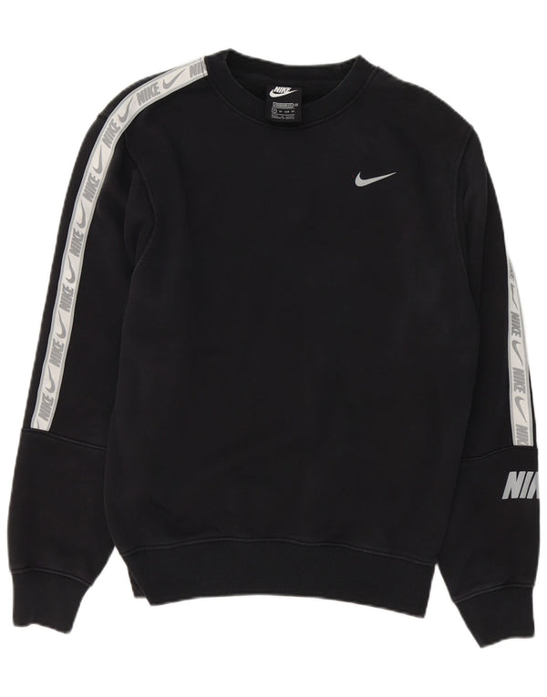 Nike Herre Grafisk Standard Fit Sweatshirt Jumper XS Sort Colourblock