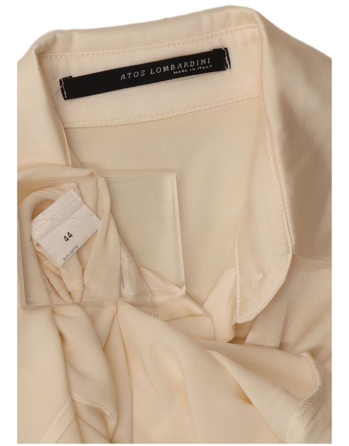 ATOS LOMBARDINI Langærmet skjortebluse til kvinder IT 44 Medium Off White