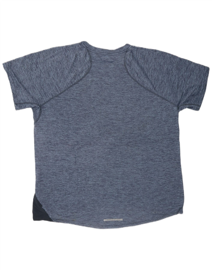 NIKE Dri Fit T-shirt top til mænd XL Blå Flecked Polyester