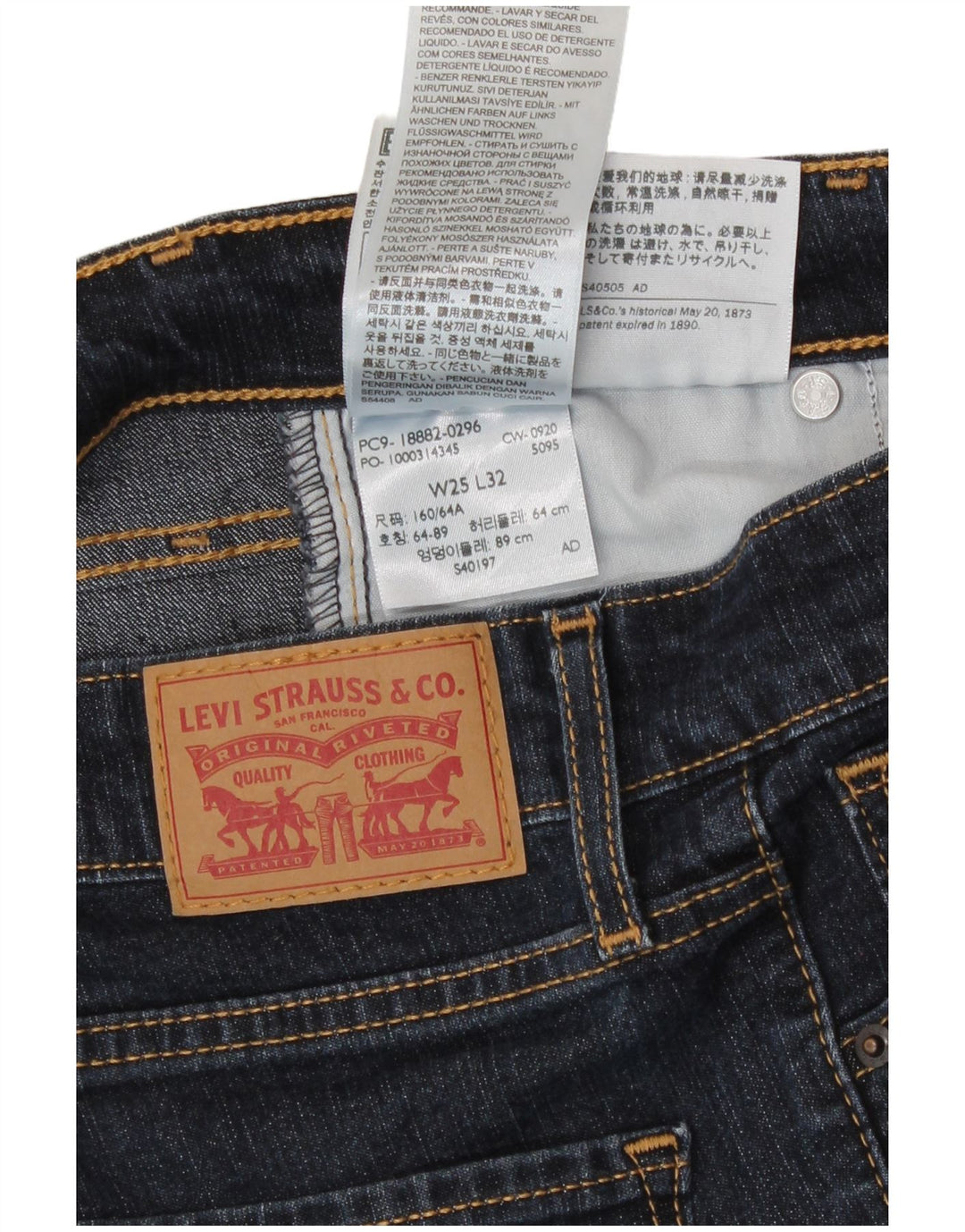 Levi's Skinny Jeans til kvinder W25 L32 Marineblå bomuld