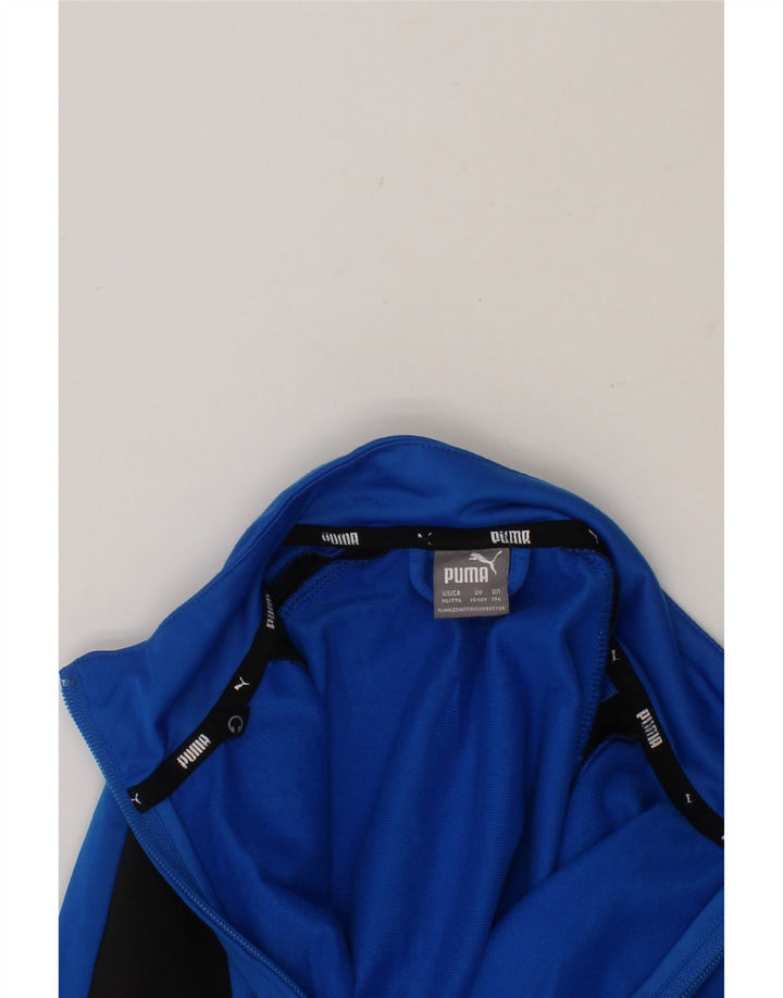 PUMA Boys Graphic Tracksuit Top Jacket 15-16 Years Blue Colourblock Vintage Puma and Second-Hand Puma from Messina Hembry 