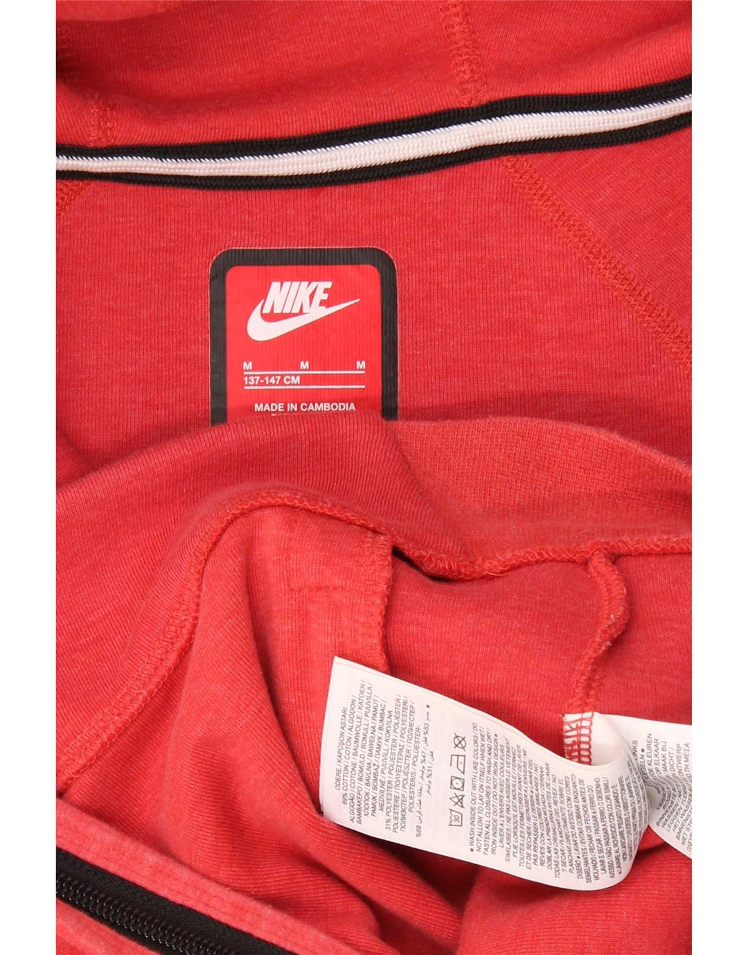 Nike hættetrøje med lynlås til drenge 10-11 år Medium rød bomuld
