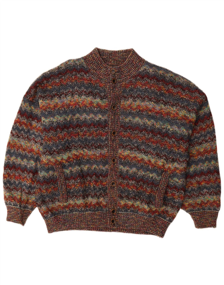 Vintage herretrøjetrøje 2XL flerfarvet stribet uld