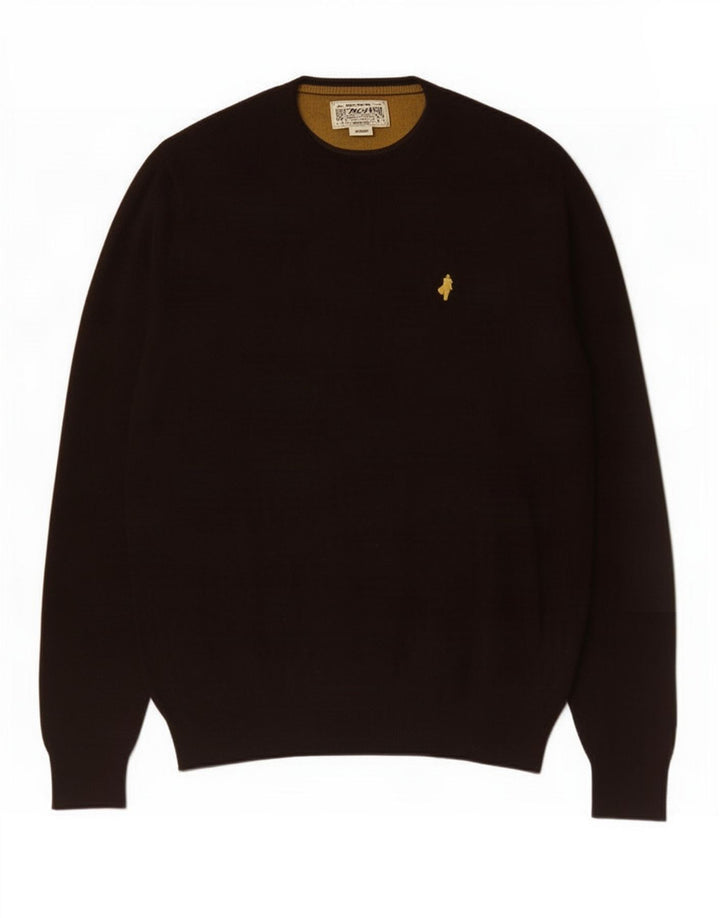 Marlboro Classics Herre Crew Neck Jumper Sweater Medium Brun Uld