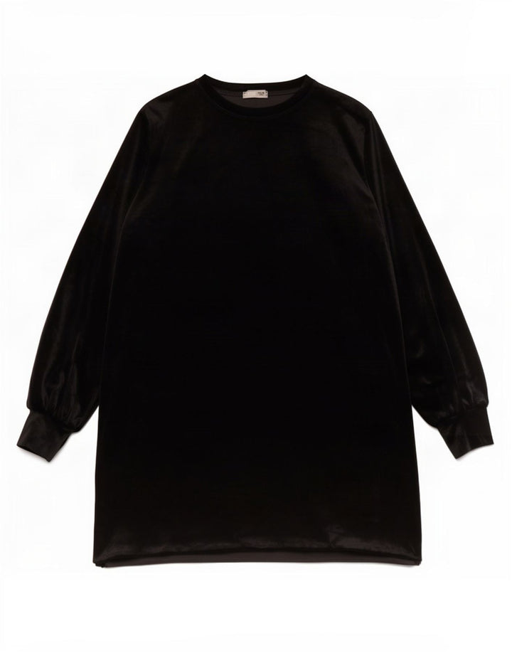 Zara Dame Langærmet Skift Kjole UK 16 Stor Sort Polyester