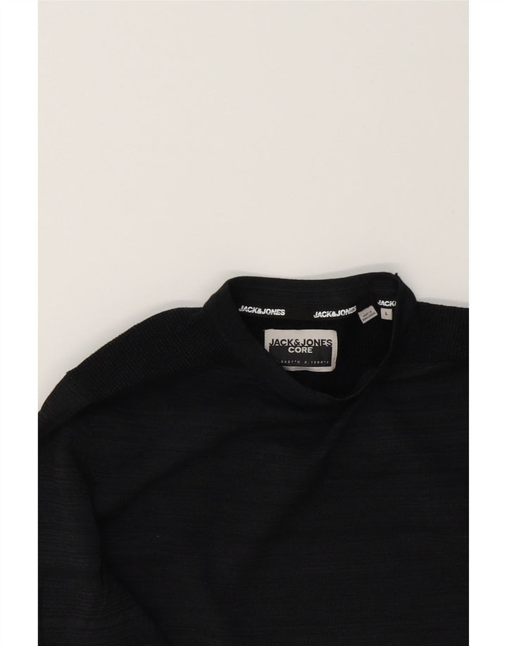 JACK & JONES Mens Slim Sweatshirt Jumper Large Navy Blue Vintage Jack & Jones and Second-Hand Jack & Jones from Messina Hembry 