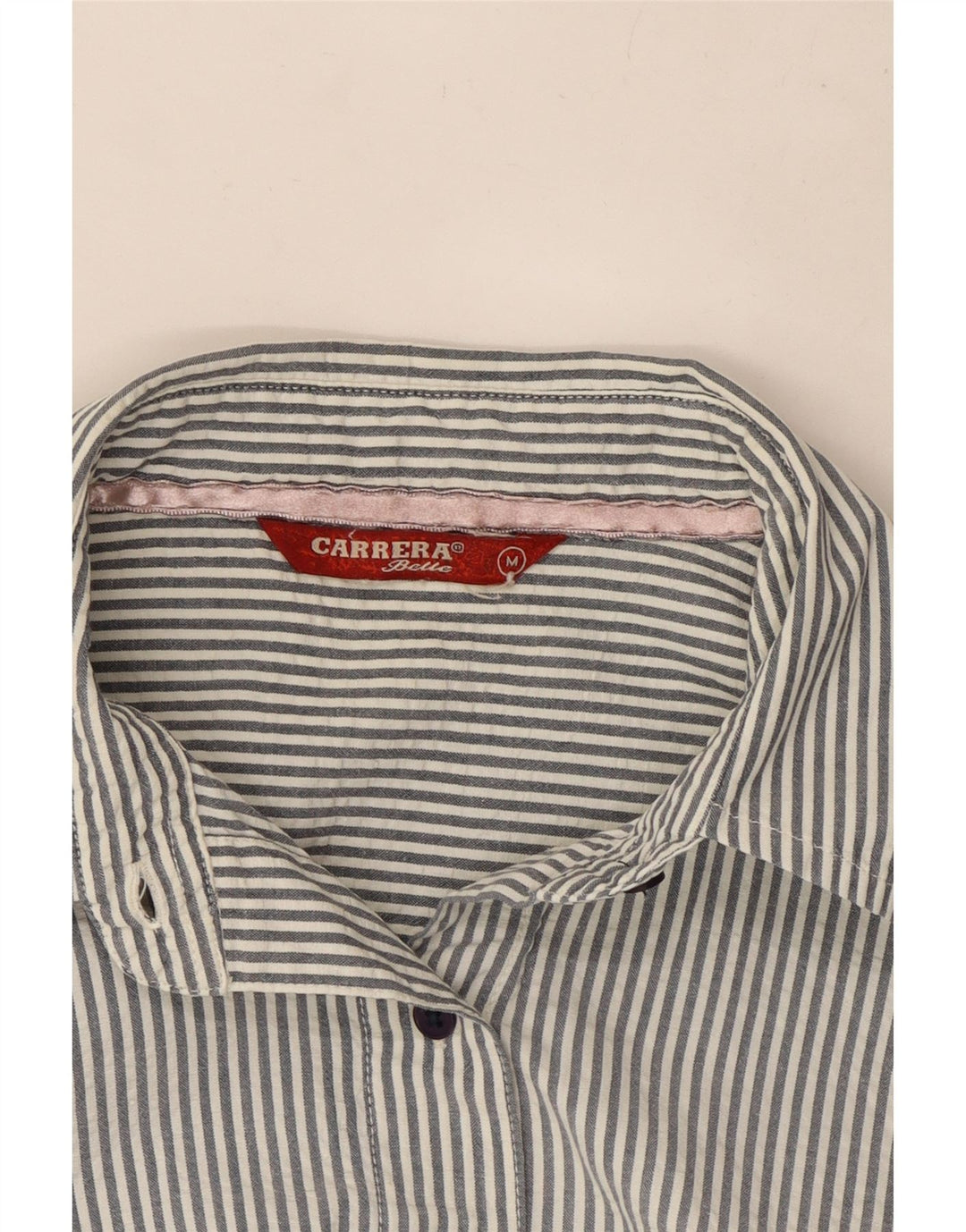 Carrera Dameskjorte UK 12 Medium Grå Stribet