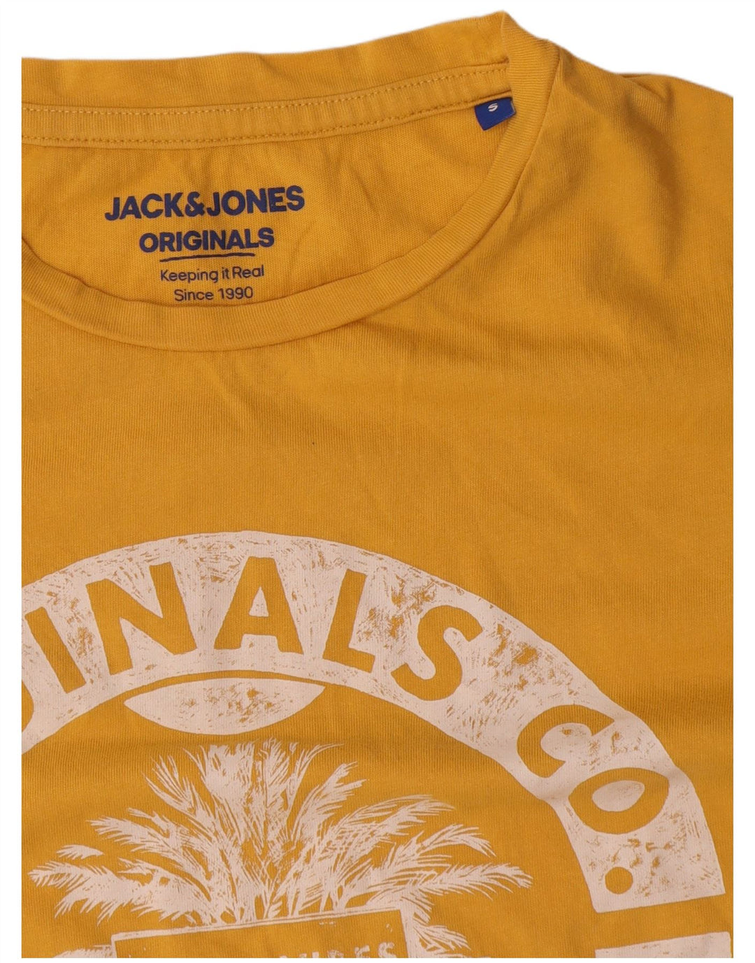 Jack & Jones Herre grafisk T-shirt top lille gul bomuld