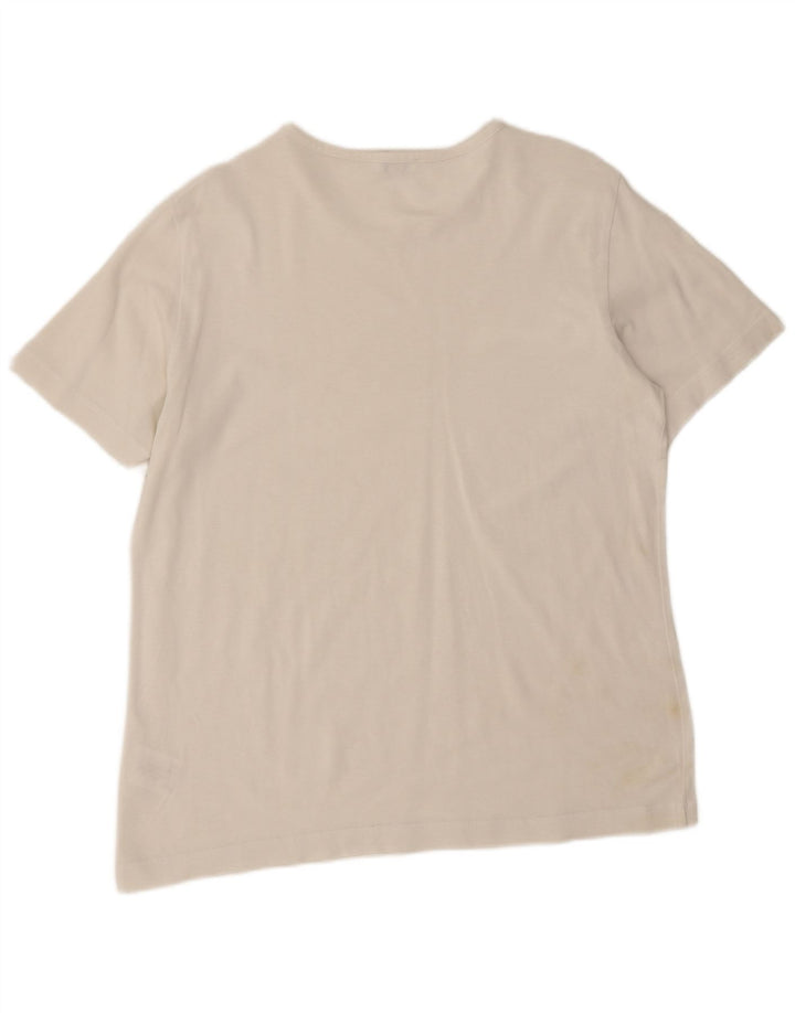 Escada Herre grafisk T-shirt Top Medium Hvid Bomuld