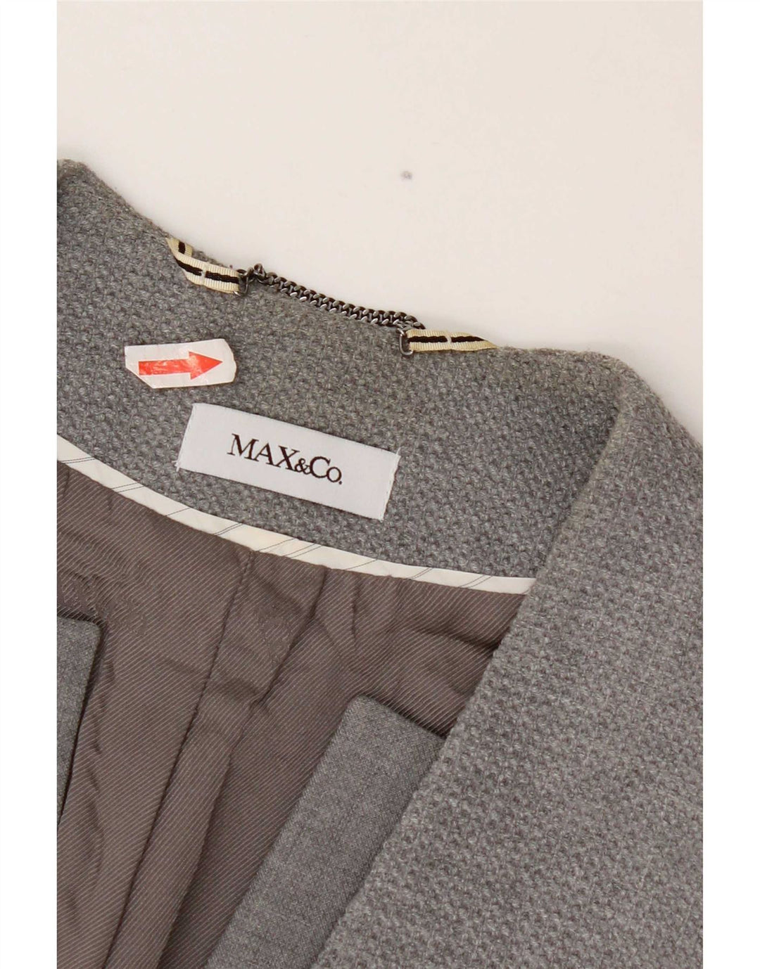 Max & Co. Dame 1-knaps blazerjakke UK 6 XS Grå Polyester