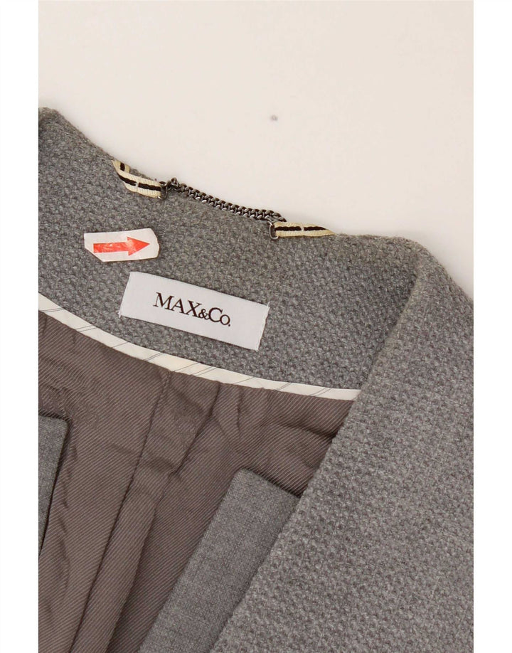 Max & Co. Dame 1-knaps blazerjakke UK 6 XS Grå Polyester