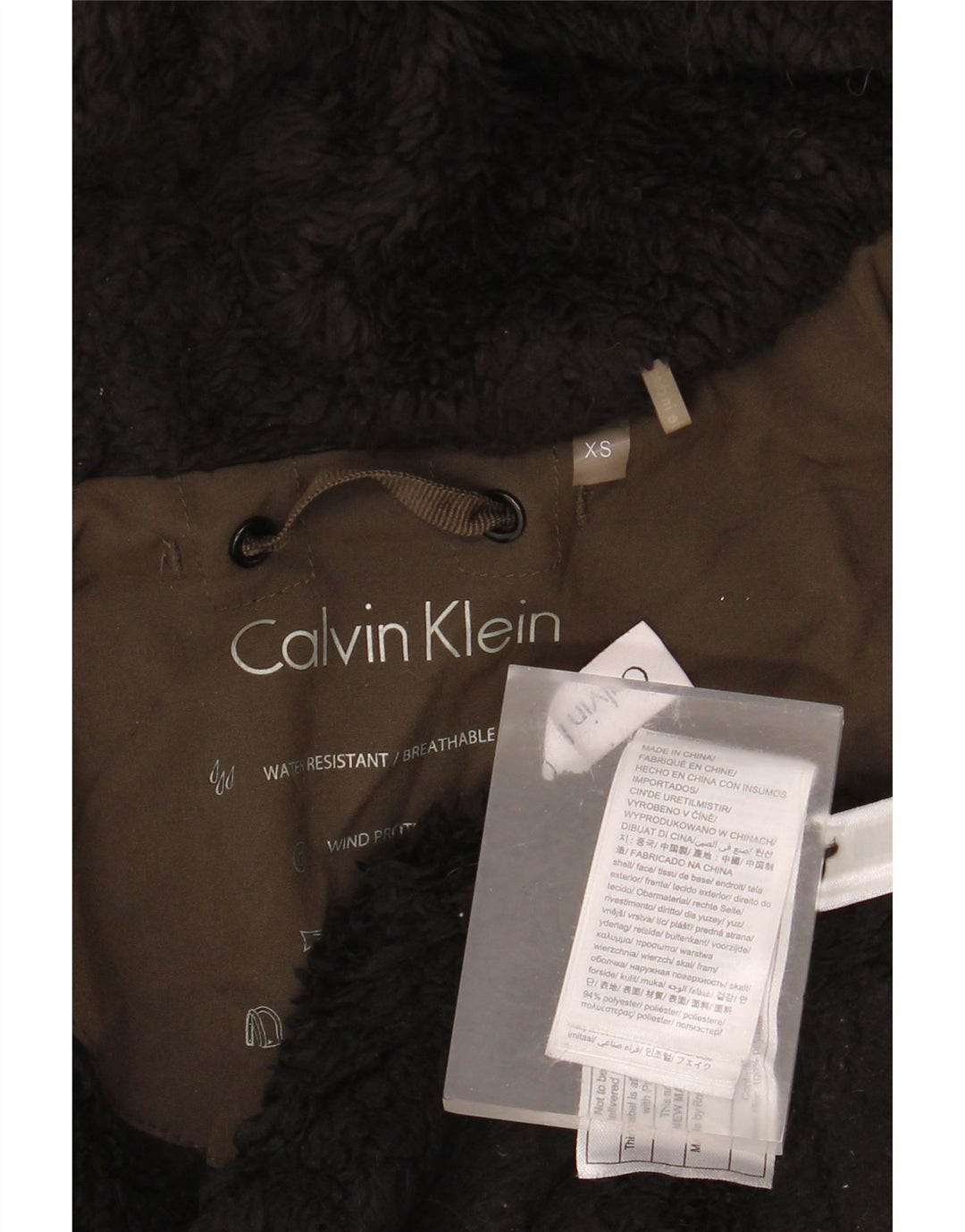 Calvin Klein Dame Oversized hættejakke DK 6 XS Brun Polyester