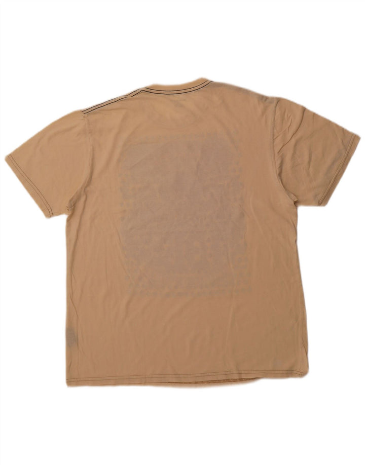 DKNY Herre Grafisk T-Shirt Top Stor Beige Bomuld