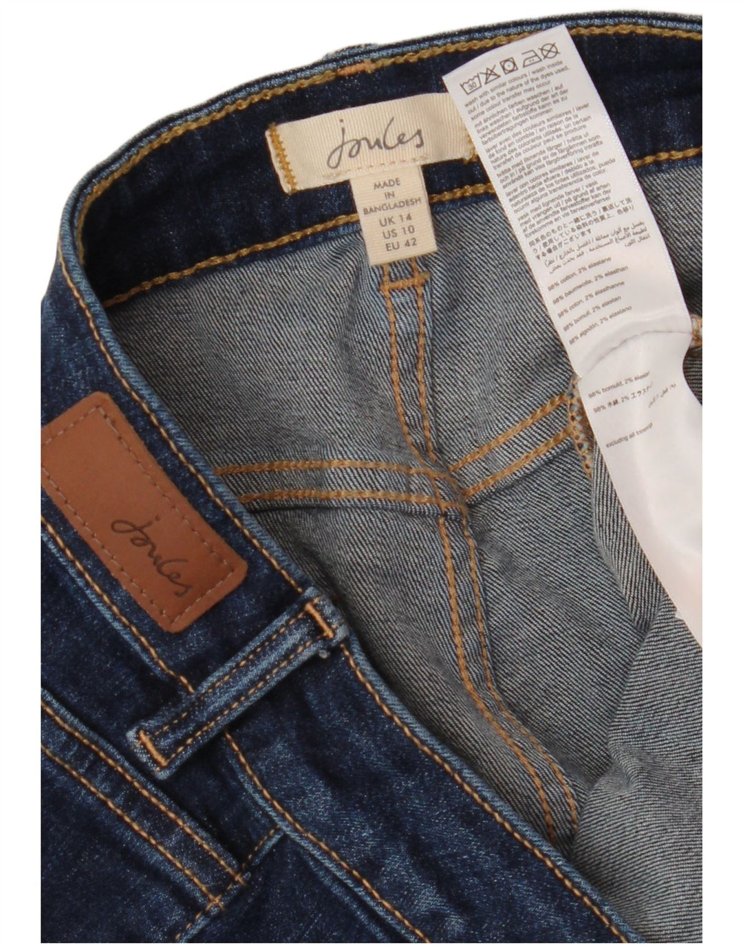JOULES Dame Skinny Jeans UK 14 Large W32 L28 Marineblå Bomuld