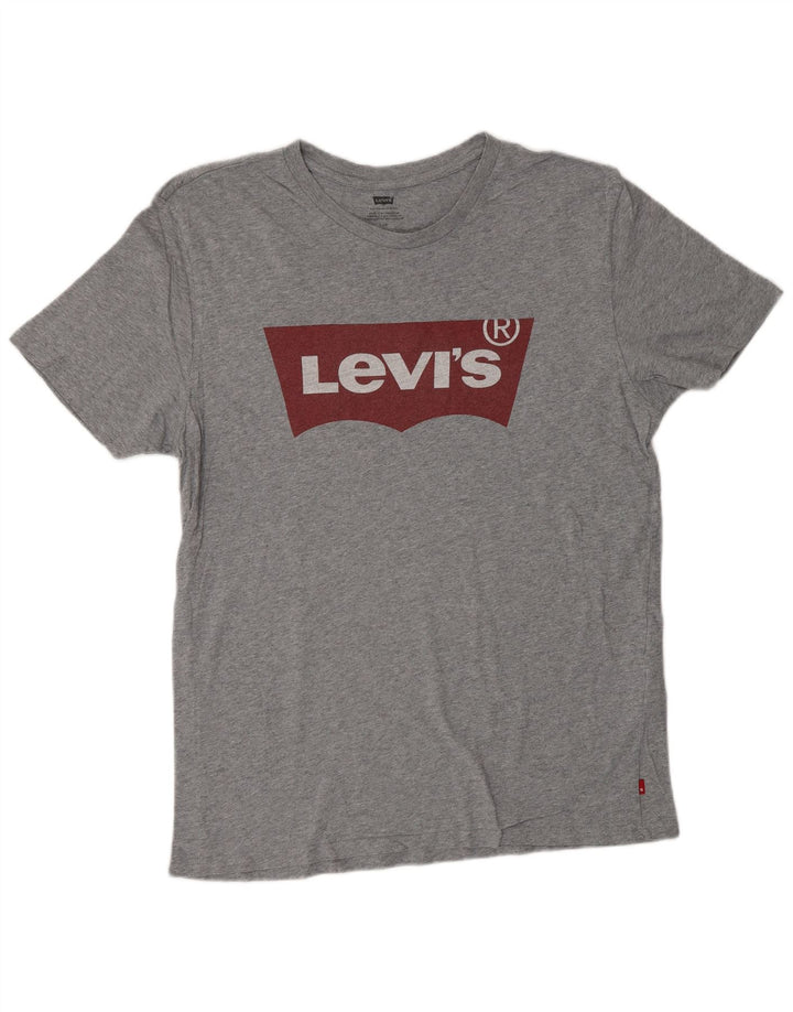 LEVI'S Herre Grafisk T-Shirt Top Stor Grå