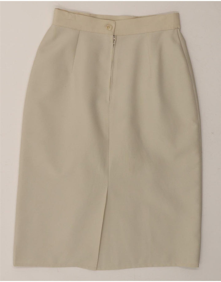ST. BERNARD Womens Pencil Skirt UK 10 Small W22  Beige Polyester Vintage St. Bernard and Second-Hand St. Bernard from Messina Hembry 