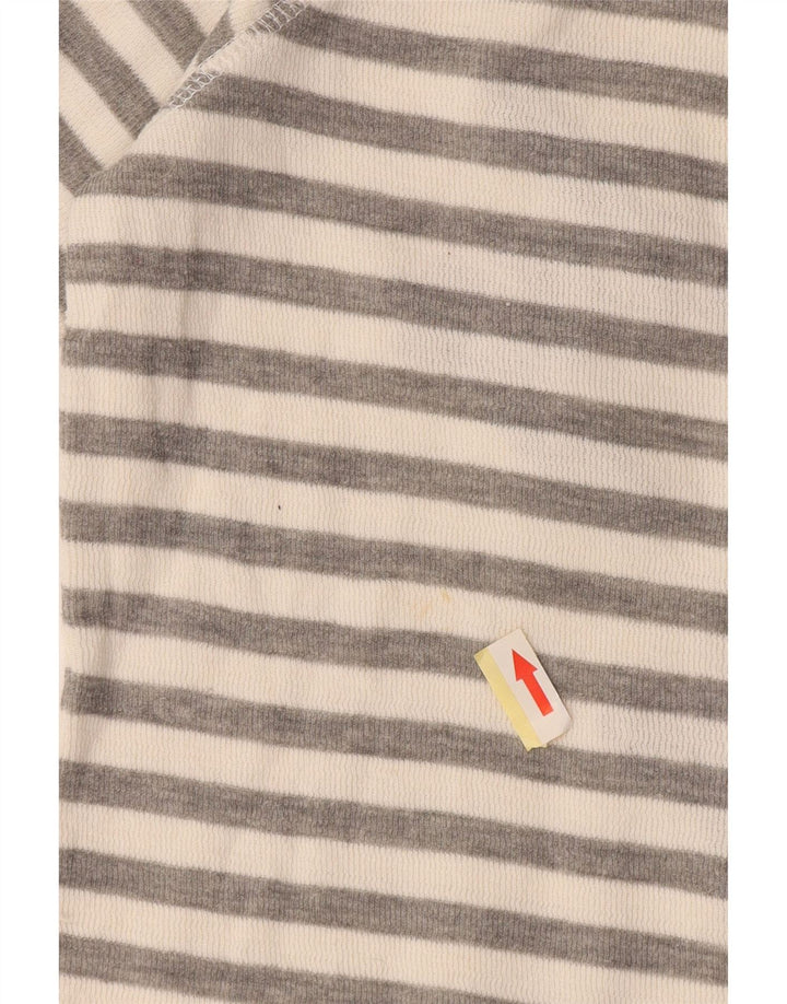 Superdry grafisk top langærmet til kvinder UK 10 Lille grå stribet bomuld