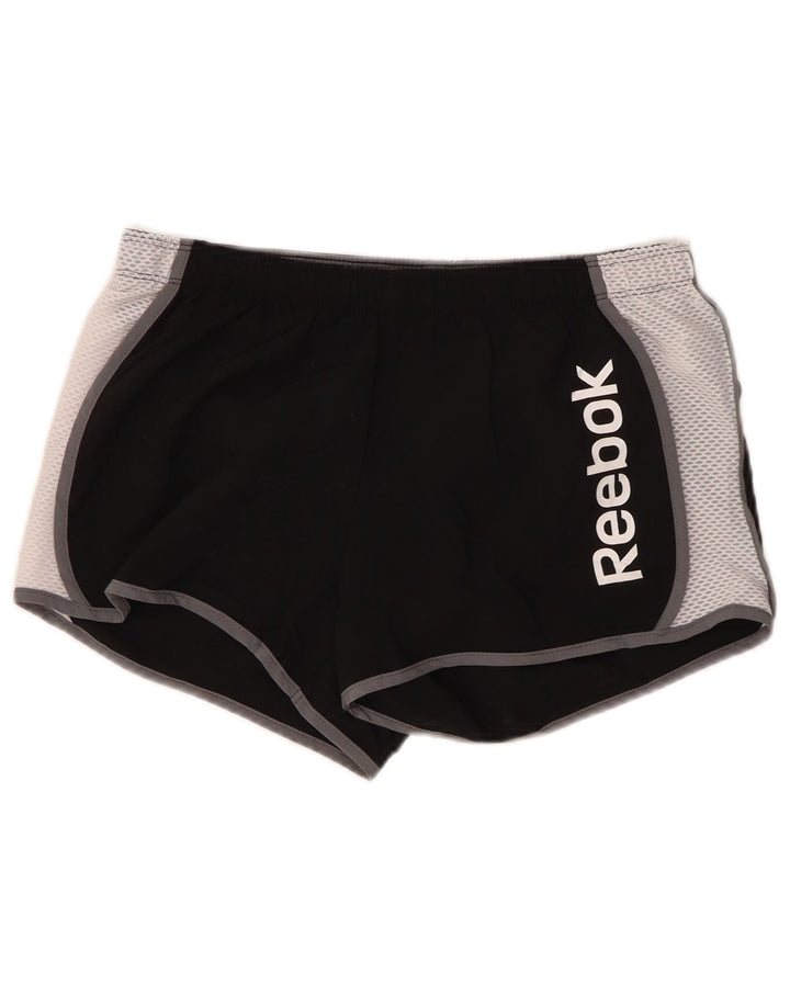 REEBOK Herre grafiske sportsshorts Small Black Colourblock