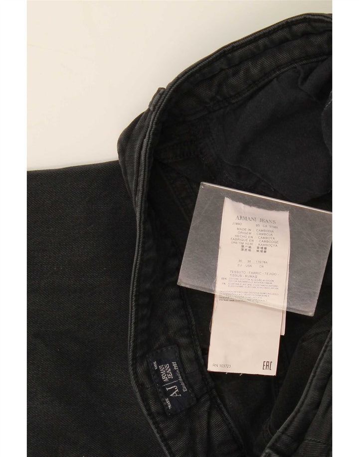 Armani Dame Slim Jeans W30 L28 Sort Bomuld