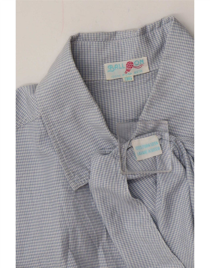 Ballon Dame Oversized Shirt EU 36 Small Blue Gingham Silke