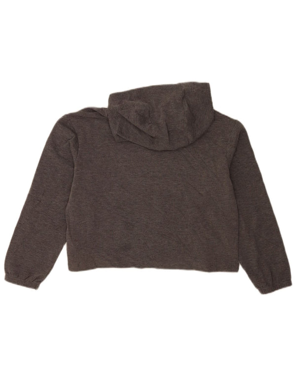 Hurley Girls Crop Graphic Hoodie Jumper 10-11 år Medium Grey Polyester