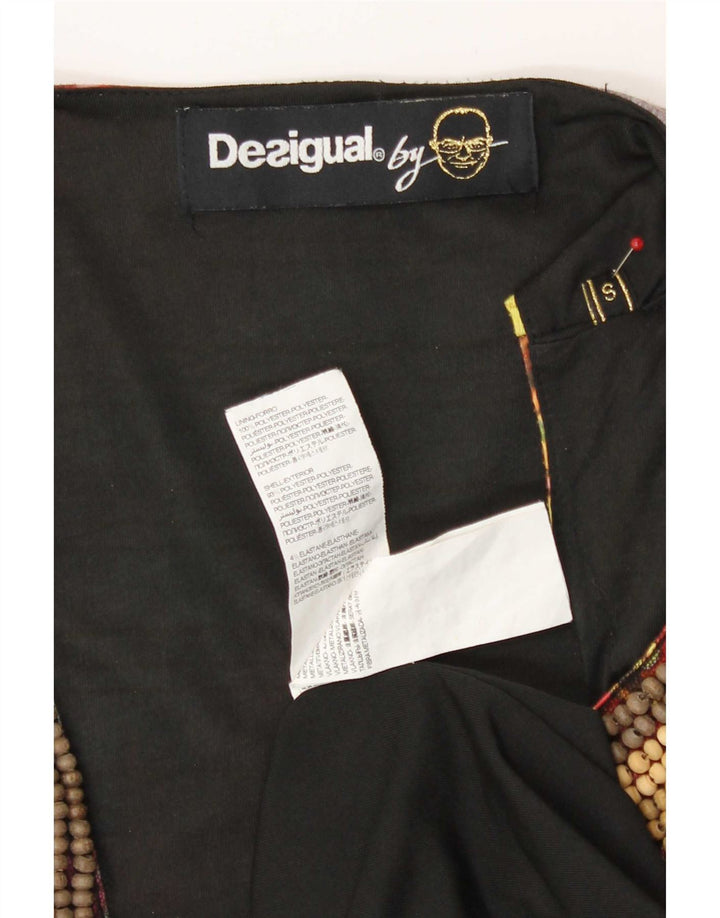 Desigual Dame Ærmeløs Basic Kjole UK 10 Small Multicolored Floral