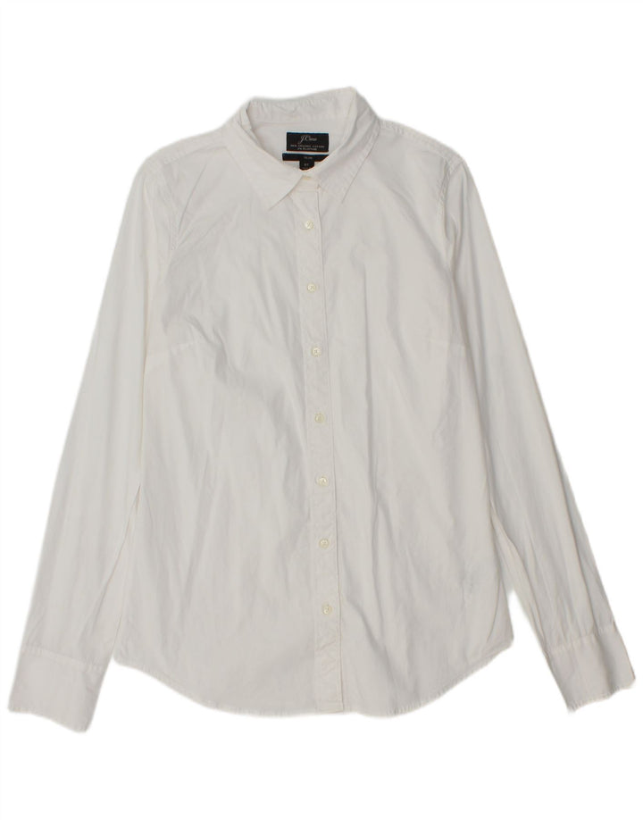 J. Crew Womens Slim Shirt US 8 Medium White Cotton