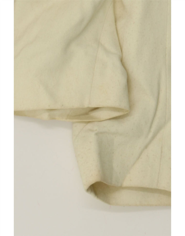 UMBERTO GINOCCHIETTI Womens 1 Button Blazer Jacket IT 42 Medium Off White Vintage Umberto Ginocchietti and Second-Hand Umberto Ginocchietti from Messina Hembry 