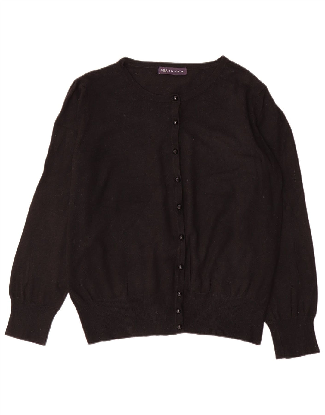 MARKS & SPENCER Dame Crop Cardigan Sweater UK 14 Medium Black