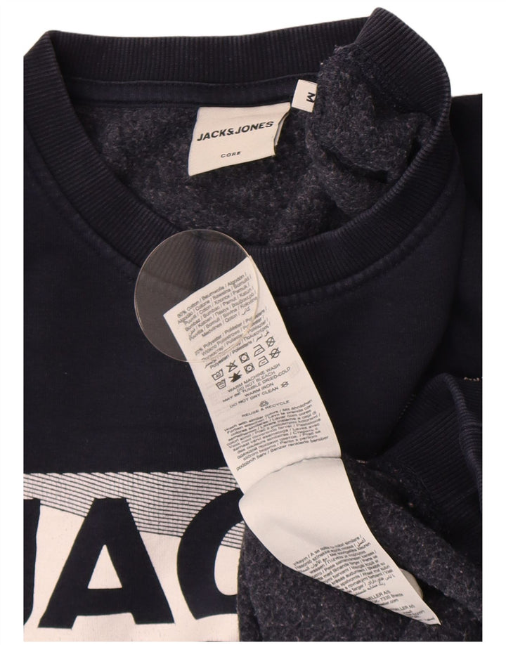 Jack & Jones Herre grafisk sweatshirt Jumper Medium Navyblå Bomuld