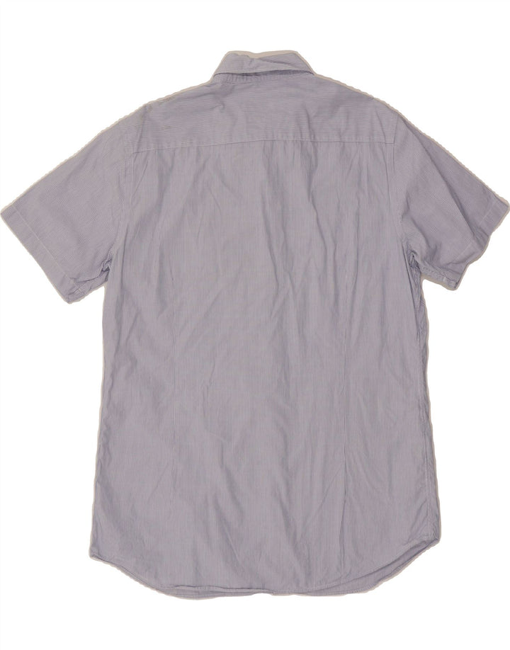 MASSIMO DUTTI Mens Short Sleeve Shirt XL Blue Pinstripe Vintage Massimo Dutti and Second-Hand Massimo Dutti from Messina Hembry 