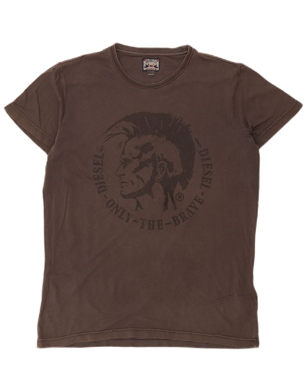 Diesel Herre Grafisk T-Shirt Top Stor Grå Bomuld