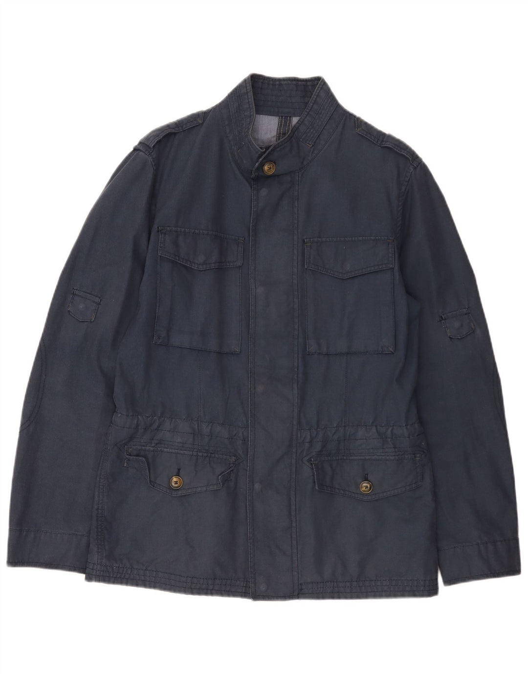 MASSIMO DUTTI Herre Military Jacket UK 36 Small Navy Blue