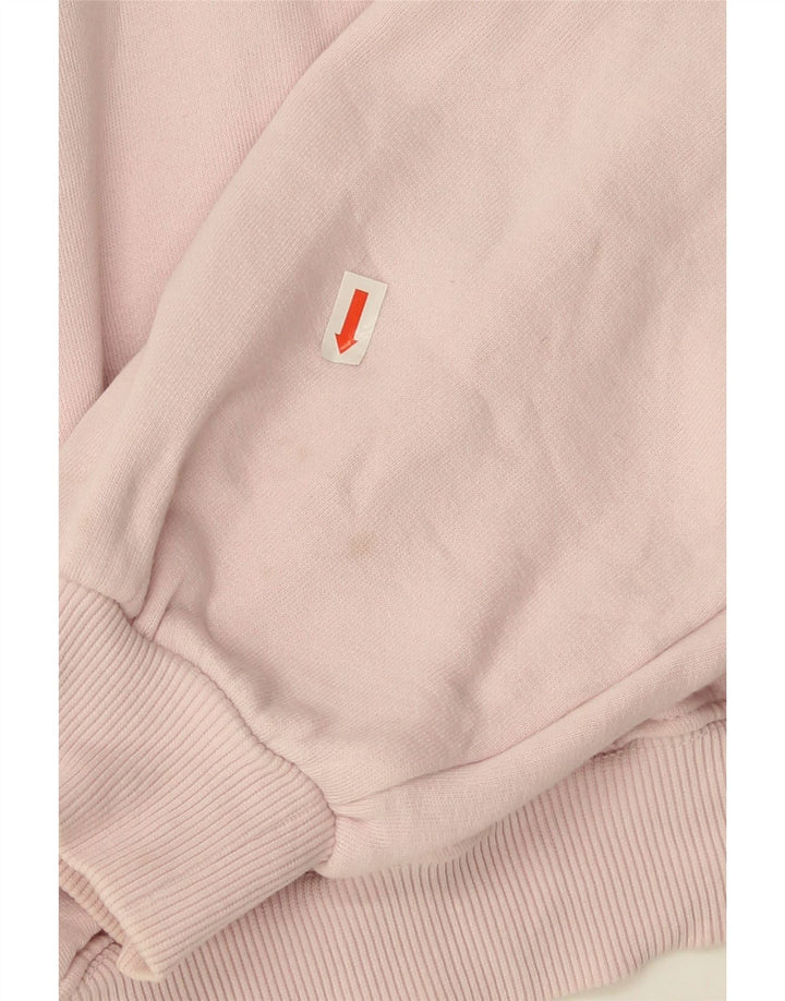 Zara Womens Crop Oversized Sweatshirt Jumper UK 14 Medium Pink Bomuld