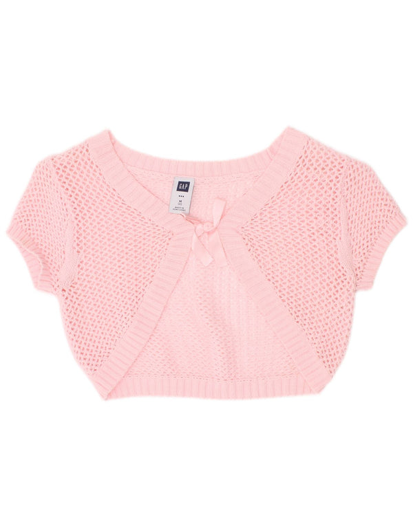 Gap Girls Kortærmet Crop Cardigan Sweater 7-8 år Medium Pink Bomuld