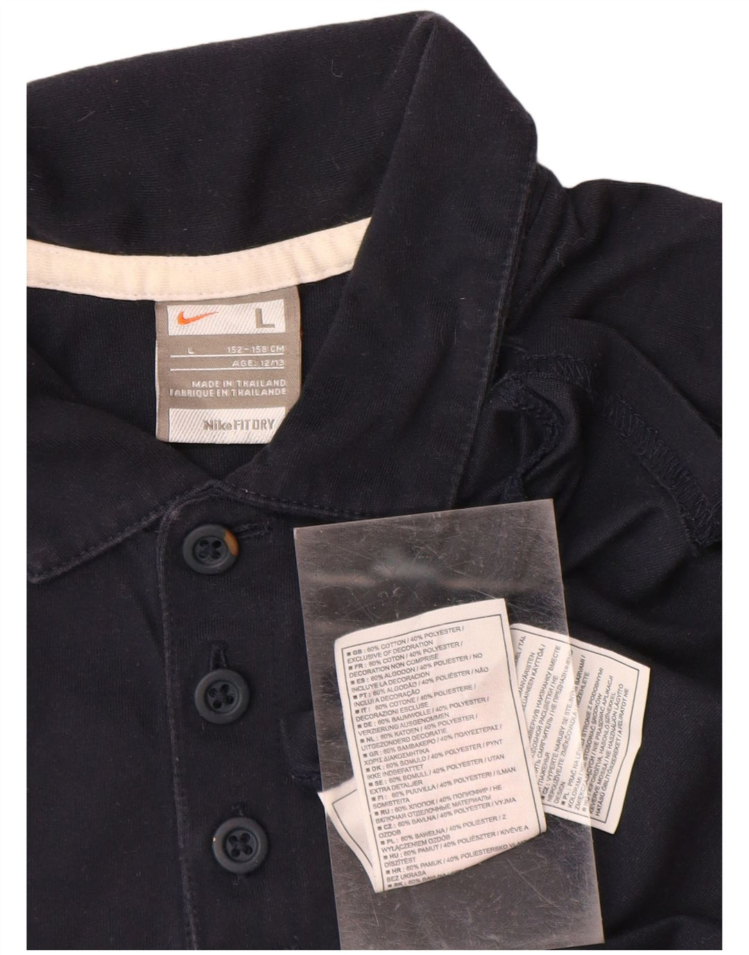 NIKE drenge polo shirt 12-13 år stor marineblå colourblock bomuld