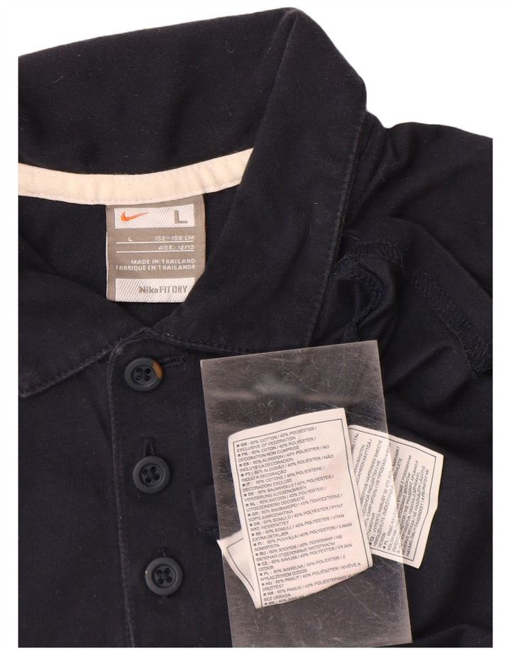 NIKE drenge polo shirt 12-13 år stor marineblå colourblock bomuld