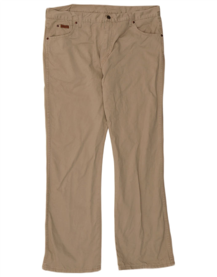 WRANGLER Herre Bootcut Casual Bukser W38 L32 Beige Bomuld