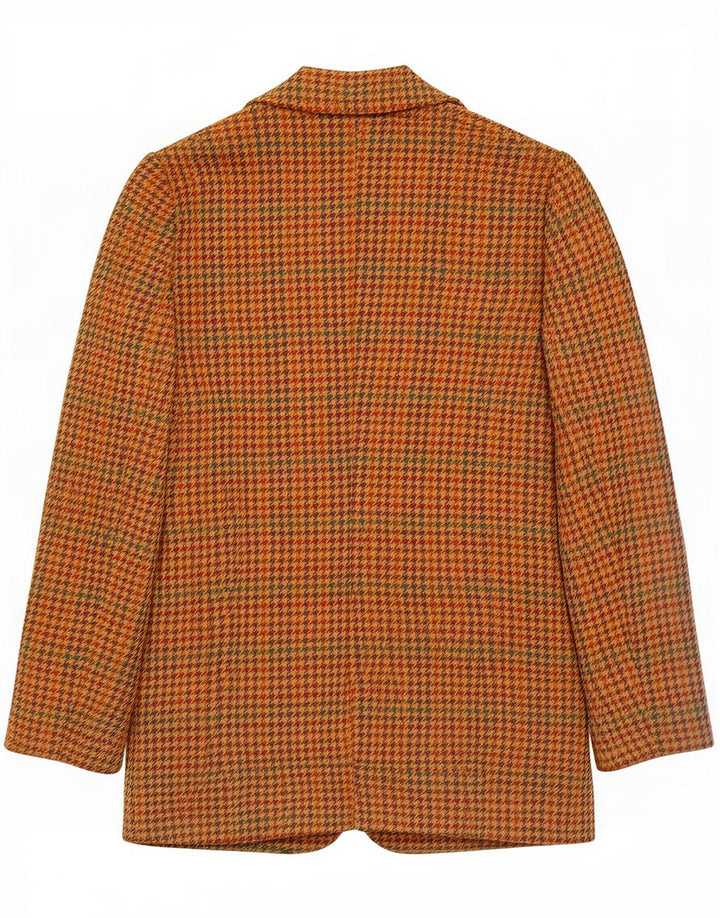 Vintage Dame 2-knaps blazerjakke IT 42 Mellembrun Houndstooth