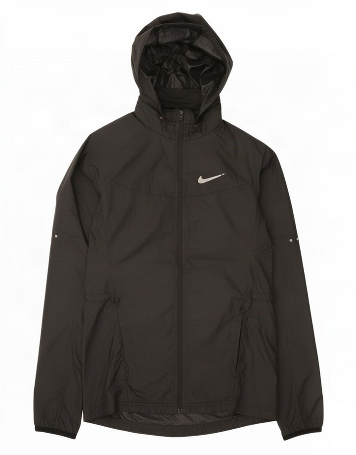 Nike regnjakke med hætte til kvinder UK 6 XS sort polyester