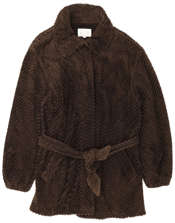 Armani Jeans Dame Corduroy Frakke UK 14 Medium Brun Bomuld