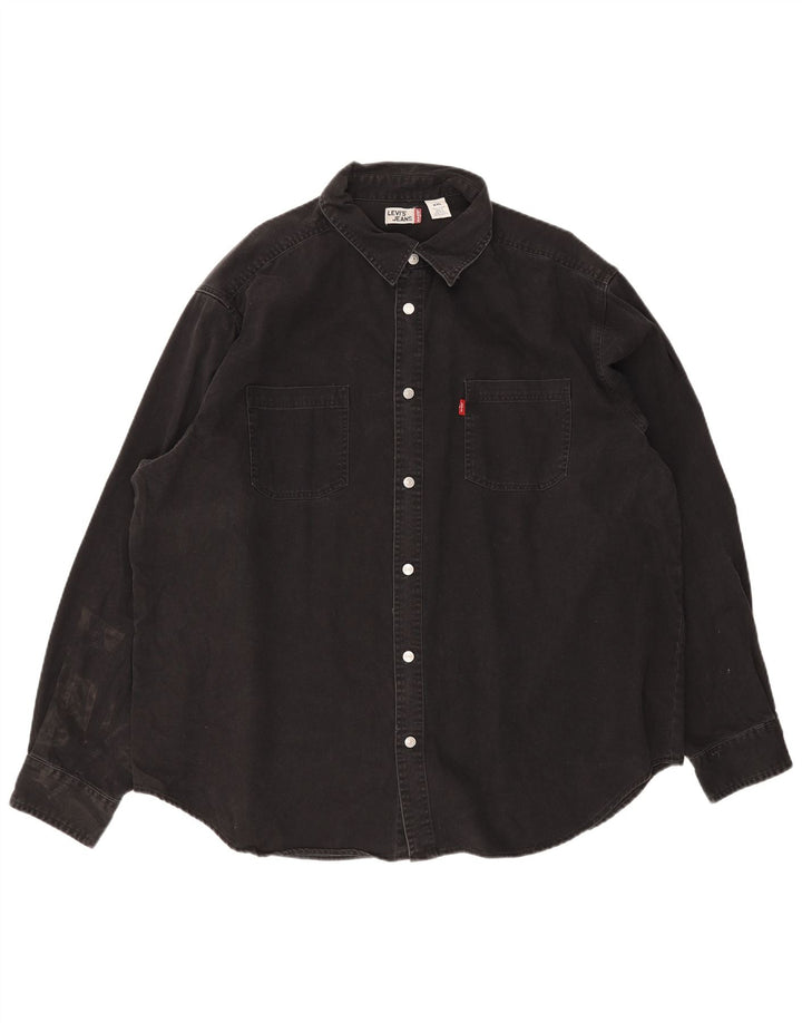 Levi's Denimskjorte til mænd 2XL sort bomuld