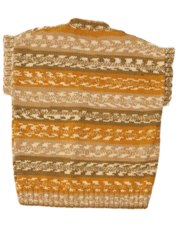 Vintage dame V-hals sweater UK 18 XL flerfarvet stribet
