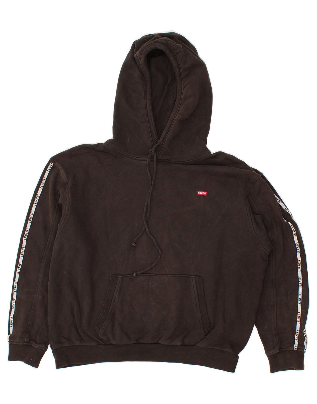LEVI'S Womens Oversized Graphic Hoodie Jumper UK 14 Medium Black Cotton Vintage Levi's and Second-Hand Levi's from Messina Hembry 