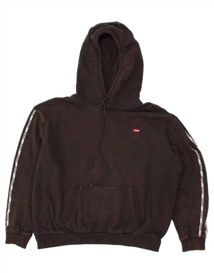 LEVI'S Womens Oversized Graphic Hoodie Jumper UK 14 Medium Black Cotton Vintage Levi's and Second-Hand Levi's from Messina Hembry 